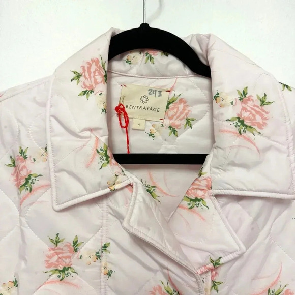 NWOT $689 Rentrayage Melba Floral Quilted Rose Bomber Jacket - Grandma Recycled - Picture 7 of 12